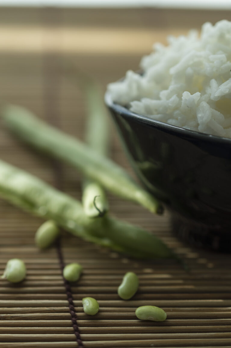 rice in a bowl with beans