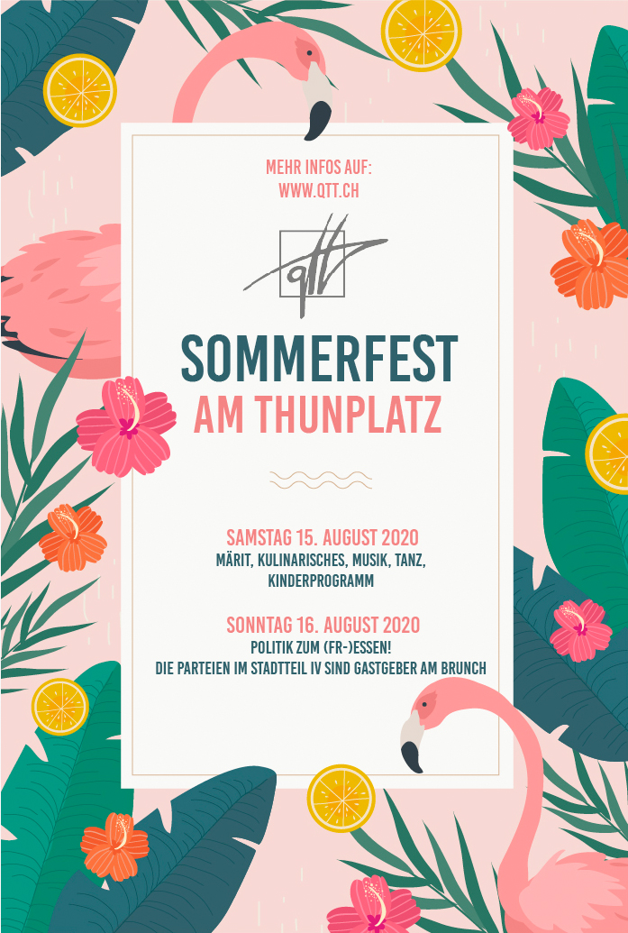 Sommerfest Flyer Flamingo